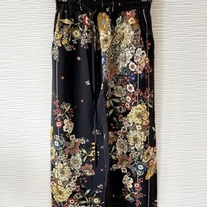 Black Floral Pants